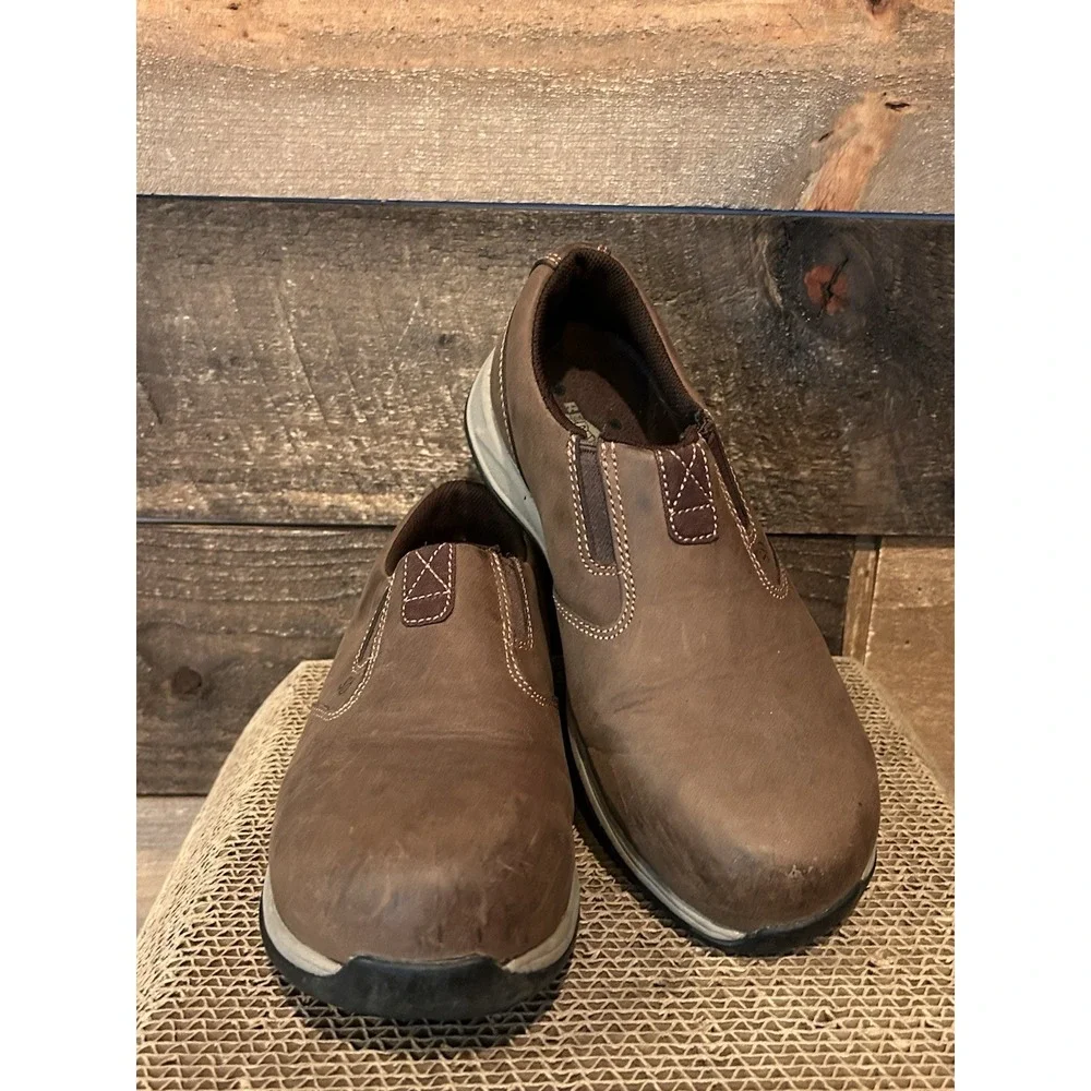 Red Wing Shoes Women 6 D Brown Comfort Pro Safety Toe Slip On Oil Resistant Work